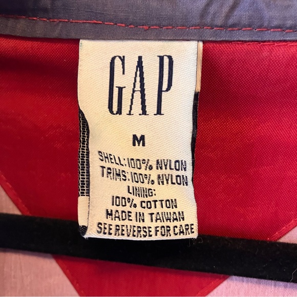 Vintage Gap Red & Blue Hooded Pullover Power Shirt Rain Jacket size Medium Y2K - Picture 2 of 7